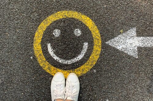Smiley face on a sidewalk